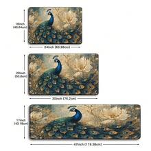Luxury Peacock Floral Kitchen Mat, Durable And Machine-Washable Doormat, Universal Rug For Living Room, Bedroom, Office, Bathroom, Balcony, Hallway, Porch, Kitchen, And Outdoor Entrance, 2D Flat Print, 2D Flat - Multicolor - View 2