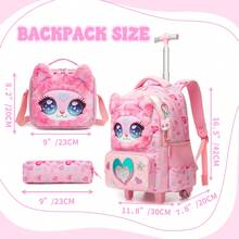 Girls' Rolling Backpack, Cute Travel Luggage Backpack With Wheels, Girls' Crossbody Bag, Cute Japanese Style Backpack - Girls' Trolley School Bag - View 4