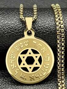 Star Of David Pendant Necklace, Unisex Stainless Steel Gold And Silver Blessing Jewelry, Casual Daily Wear, Holiday Gift - Pendant Necklace - View 1