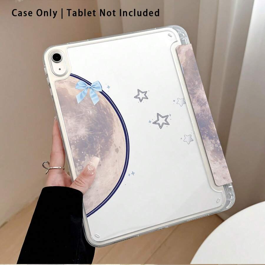 滿月與星星圖案彩繪效果平板保護殼,適用於 MatePad SE 11/MatePad 11/MatePad 11.5 2025/Pad 8/9/10/X8/X8A/X9、Xiaoxin、Apple 10代/A16 11代/Air/Pro 11 及 A9 - 款式16 - 查看 1
