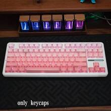 132 Keys Gradient Pink Split Line Keycaps, PBT Material, Cherry Height, Compatible With Cherry/Gateron MX Switches, High Quality, Wear-Resistant, No Fading, No Oil, Suitable For Gifts And Personal Use, Hot-Swappable Keycaps - View 4