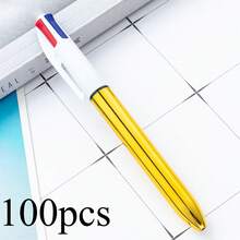 100支多色客製化圓珠筆，4合1塑膠筆，適用於辦公室與學校用品，便攜式宣傳筆，可用於螢光標記與劃線 - 彩色 - 查看 39