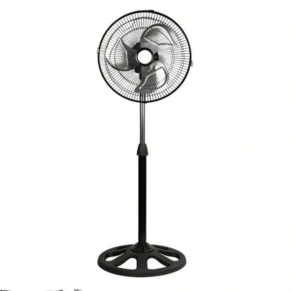 Ventilador de Pedestal Metálico 12" Abanico Silencioso 65W Alto Flujo de Aire con Altura Ajustable y 3 Velocidades, Refrescante y Elegante para Hogar u Oficina, Diseño Insdustrial
