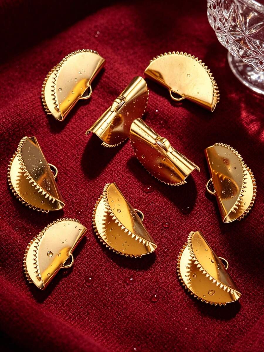 10 pcs/set Fashion Stainless Steel Crimping DIY Aksesori Untuk Wanita Untuk DIY Membuat Perhiasan - Yellow Gold - View 1