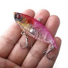 1pc 6.5cm/10.5g Hard Bait VIB Sinking Rattle Lure 3D Eyes Artificial Fish Bait Long Cast Fishing Accessory - Multicolor - View 8