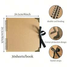 30 Pages/Book, Handmade Window Photo Album With Bow Ribbon, Scrapbook Album, Family Photo Album, Commemorative Photo Album - Multicolor - View 6