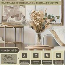 105 décorations en herbe de la pampa, herbe de la pampa séchée naturellement, eucalyptus vert, guirlandes décoratives de fleurs séchées en forme de queue de lapin. Bouquet d'herbe de la pampa pour mariage, style bohème, décoration de table, fête. - 40-110cm - Voir 3