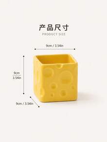 1pc Cheese-Shaped Utensil Holder, Multi-Use Kitchen Cutlery Organizer, Spoon Fork Chopstick Storage Box, Countertop Tableware Holder For Kitchen & Dining Room Decor - Multicolor - View 7