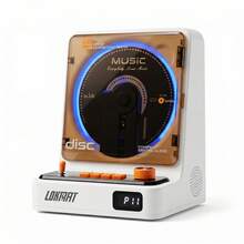 LOKMAT Portable CD Player, Bluetooth 5.3, Home CD Player, With HiFi Speakers, Rechargeable 5200mAh Battery, Micro SD/AUX Interface, Desktop CD Player, 6 Light Modes. - View 14