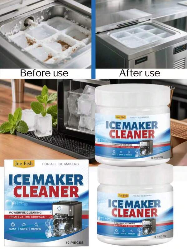 Descalcificador de máquina de hielo, limpiador de bandeja de hielo y molde de cubitos de hielo, agente descalcificador de dispensador de agua y hervidor eléctrico, solución de limpieza universal para eliminar sarro y olores