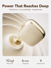 SKG FS300 Pocket Massage Gun, Deep Tissue Percussion Massager, 4 Speeds Up To 2800 RPM, 10 Kgf Power, 6 Mm Amplitude, 3 Silicone Heads, Type-C Rechargeable For Home, Gym And Travel - View 5