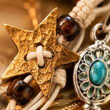 Boho Handmade Beaded Waist Chain Belt Set Star & Shell Pendant Braided Cord Belt Vintage Turquoise Stone Silver Chain Belly Belt Women Summer - Belt - View 3