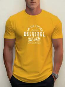 Men's ORIGINAL Pattern Summer Casual Crew Neck Short Sleeve T-Shirt - 黑色 - 查看 7