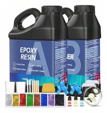 2000ml Epoxy Resin Kit With Craft Accessories (Black) - 1 - View 1