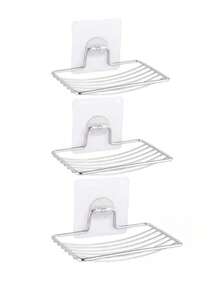 1-3 Stücke Wandmontierter Edelstahl Seifenhalter, Bohrloser Abtropf-Seifenschale, Minimalistisches Badezimmer Abtropfregal, Badezimmer Zubehör, Badezimmer Aufbewahrungsregal, Küche und Badezimmer Universal Abtropfregal - Silber - Übersicht 9