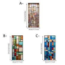 1/3pcs Geometric Painted Glass Static Window Stickers, Color Block Mosaic Frosted Privacy Film, Kitchen Bathroom Home Window Decor Gift - Frosted Stickers - View 4