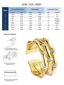 Charm-In 18K Gold Plated Brass Bamboo Open Ring, Multi Layer Purple CZ Adjustable Stackable Finger Ring For Women Daily Jewelry - Gold/Purple Stone - View 5