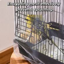 11pcs Bird Cage Dust-Proof Set (Includes 10pcs Bird Cage Liners + 1pc Bird Cage Dust-Proof Cover), Dust-Proof Mesh Cover Anti-Splash Fence Cage Net, Excrement Receiving Paper Absorbent Non-Woven Fabric Parrot Cage Liner Tray Bird Dropping Cleaning Pad, Suitable For Round And Square Cages - White Elastic - View 9