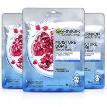 3x Garnier Skin Active Moisture Bomb Tissue Mask Hyaluronic Acid + Pomegranate 28g - Vitamin C - View 2