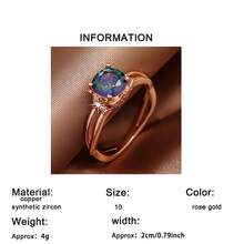 1PC Classic Sparkling Round Cubic Zirconia Ring, Perfect Gift For Proposal And Confession, Daily Gift, Women's Gift, Anniversary Gift, Jewelry Gift - Rose Gold - View 5