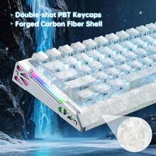 ATTACK SHARK Keyboard Gaming Mekanik RGB 8K Rapid Trigger 60% Berkabel R68HE, Presisi 0,005mm, Latensi 0,08ms, 256K Scan, Saklar Magnetik Efek Hall, Serat Karbon + Paduan Aluminium CNC, Cocok Untuk PC FPS - View 3