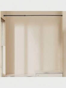 1pc Adjustable Curtain Rod, Extendable Shower Rod, Suitable For Diy Home Decoration - Black - View 4