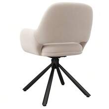 Set Of 4 Swivel Dining Chairs In Beige Velvet, With Armrests, Modern And Minimalist Style, Without Table. - 米色 - 查看 10