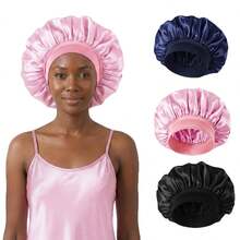 1/2 piezas Gorro de dormir de seda, forro de satén, banda elástica, adecuado para cabello rizado - A - Ver 43