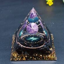 1pc Twelve Constellations Orgone Pyramid - Taurus/Scorpio/Leo/Pisces/Cancer/Virgo/Libra/Aries/Gemini/Aquarius Amethyst - Gift Tool, Home Decor - Multicolor - View 19