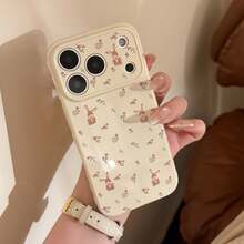 Kavenfort Grapefruit White Rabbit Red Flower Cluster Rabbit Apple 17 Phone Case, Compatible With IPhone 17 Pro Max, Anti-Drop 16, Fresh And Cute 15 Soft Shell, Cute Girl Style, Creative Geometric, Cartoon Style, Fresh And Minimalist, Niche, Style - Grapefruit White - View 10