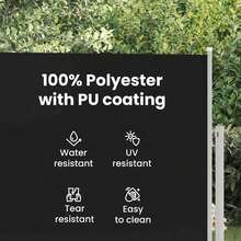 vidaXL Extendable Side Awning, Sunshade, Privacy Screen, Windbreak, Side Roller Blind, Side Wall Awning For Balcony, Garden, And Patio, 160 X 300 Cm, Black - Black - View 6