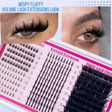 LIMEIKAI 10Rows Lash Clusters Spikes Eyelash Extensions Spiky Lashes Extension Thick Individual Cluster Lashes With Spikes&Bottom Lashes - D - View 7