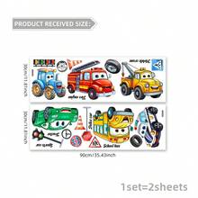 Cartoon Car Wall Sticker, Bedroom Children's Room Living Room Background Wall Home Decor Self-Adhesive Wall Decal - Multicolor - View 2