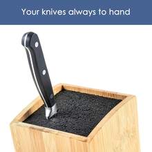 Hans Cucina Knife Block – Wood-Free Knife Holder (Bamboo Brown, Slanted Square Shape) - Bamboo Brown - View 2