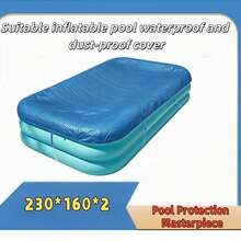 [Blue Dustproof & Waterproof Pool Cover] UV-Resistant Blue Pool Cover With Drawstring - Provides Dustproof, Waterproof, And Rainproof Protection For Above-Ground Pools, Rectangular Pool Cover, Ground Pool, Pool Cover Accessories, Hot Tub Cover, Rectangular Spa Cover, Offers Excellent Protection, Pool Net Cover For Underground And Above-Ground Rectangular Pools, Prevents Leaves From Entering The Pool, Dustproof, Debris-Proof, Sunshade, Pool Protection Film, Isolates Insects And Dust, Protects Pool Water Quality - B - View 5