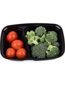 50/20/10/1 Pack Reusable 2-Compartment Meal Prep Containers With Lids, Durable Leak-Proof, Microwave, Freezer, Dishwasher , Portable For On-The-Go, Black - Black - View 4