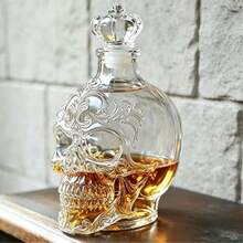Skull Vodka Bottle, Brandy Bottle Suitable For Halloween Or As Living Room Decor - Clear - View 3