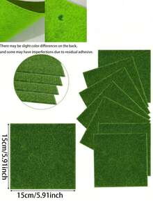 1/3/6pcs Mini Artificial Grass | Rectangular Multi-Functional Mini Garden Decor, Plastic Material "Fairy Garden" Grass; Suitable For Miniature Landscape Arrangement, Bonsai Scenery And Outdoor Garden Decoration - Multicolor - View 3