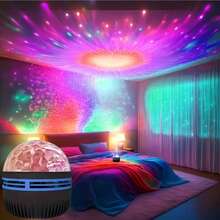 1pc Romantic Water Ripple Projection Lamp, LED Night Light, USB Powered, With Remote Control Multiple Color Adjustment Birthday Party, Wedding Halloween, Room Decoration Gift Atmosphere Light, Bedroom Light - Multi-color light - View 4