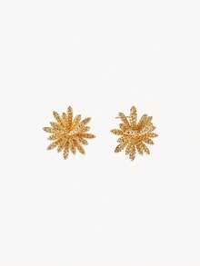 Opalesca 1 Set Stainless Steel Snowflake Necklace & Earrings, Versatile Luxury Rhinestone Personalized Banquet Jewelry Set, Gift, No Gift Box - Gold - View 9