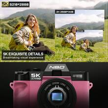 Kamera Digital NBD 5K 64MP dengan Mikrofon Eksternal, Pencahayaan, Lensa Makro Sudut Lebar, 3 Filter Warna, Tripod - Hadiah Sempurna untuk Pemula dan Penggemar Fotografi - View 3