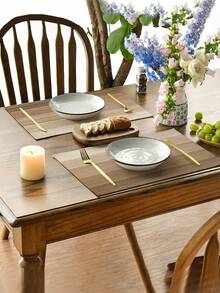 4pcs/6pcs Gradient Tablecloth, Modern Living Room Dining Table Decor Placemats, Washable, Kitchen Dining Table Mat, Stain-Resistant Heat-Resistant Tabletop Decoration, Suitable For Home Party, Home Decor, Table Runner, Camping Outdoor Dining Table Decor, Coffee Table, Spring Summer Dining Table Home Decor - Camel - View 2