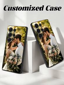 1 pieza Funda protectora de teléfono personalizada con foto compatible con iPhone 16 Pro Max/17 Pro Max, S24U, Redmi y otros modelos - Negro - Ver 3