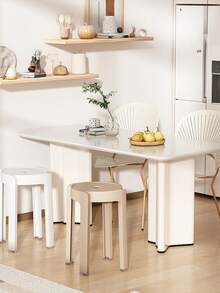 1 Piece, 5 Pieces Integrally Molded Plastic Round Stools, Multiple Colors Available, Hollow Round Seat With Anti-Slip Stool Legs, Stackable For Space-Saving Storage, Simple Tall Stools For Adults, Suitable For Dining Rooms, Living Rooms And Bathrooms - Multicolor - View 3
