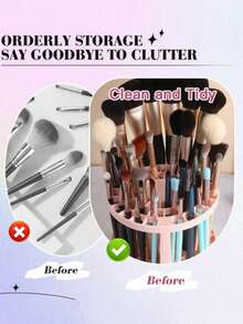 1pc Cosmetic Storage Rack, Multi-Functional Detachable Organizer, Desktop Makeup Brush Holder With Compartment Storage Box Plastic Cosmetic Organizer For Lipstick, Jewelry, Dressing Table And Dressing Room, Suitable For Eyebrow Pencil, Lipstick, Brushes And Makeup Supplies, Living Room, Kitchen, Bathroom, Bedroom And Other Places, Perfect Gift For Valentine's Day And Thanksgiving, Sturdy Cosmetic Dressing Table Organizer - Multicolor - View 10