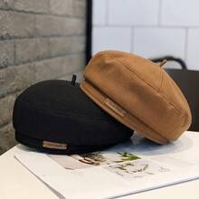 1/2 piezas - Boina francesa de gran tamaño para mujer, boina de mezcla de lana vintage de moda, gorro de artista suave que estiliza el rostro, versátil y elegante para otoño e invierno - Multicolor - Ver 9