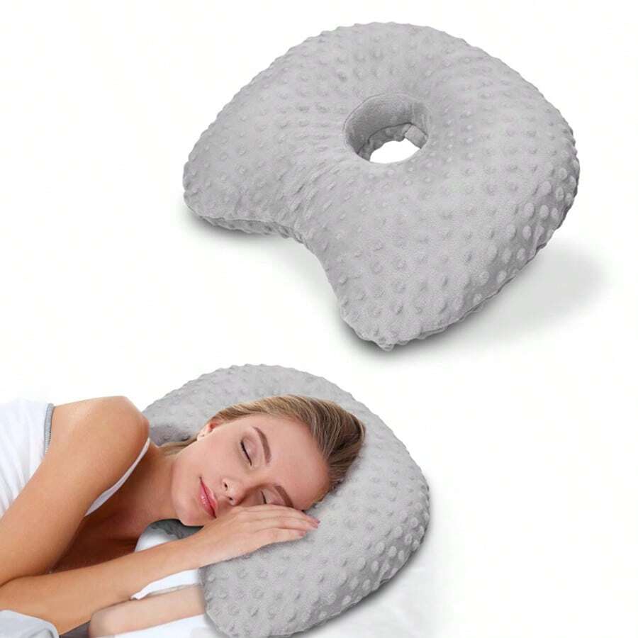 Breathable Ear Piercing Pillow Earring-Pillow Side Sleep For Ear Pain Relief - Grey - View 1