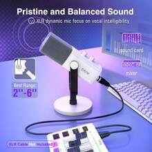 适用于 PC 的 XLR/USB 游戏直播录音麦克风,RGB 灯光,带增益旋钮、静音按钮、监听接口,适合视频创作 - FIFINE AM8W(全球版) - 查看 6