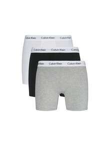 Calvin Klein [حزمة] سراويل داخلية رجالية قطنية مطاطية 3 عبوات X 2 - أسود، أبيض، رمادي+أسود، أبيض، رمادي - مشاهدة 2