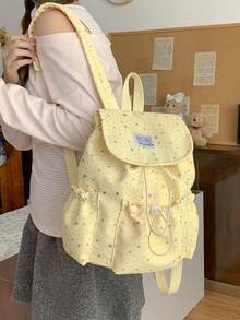 Mochila con cordón, mochila con estampado de estrellas, mochila multifuncional, mochila para estudiantes, mochila casual, mochila ligera, mochila de uso diario, bolso de mano, bolso de hombro, mochila de moda - Multicolor - Ver 5